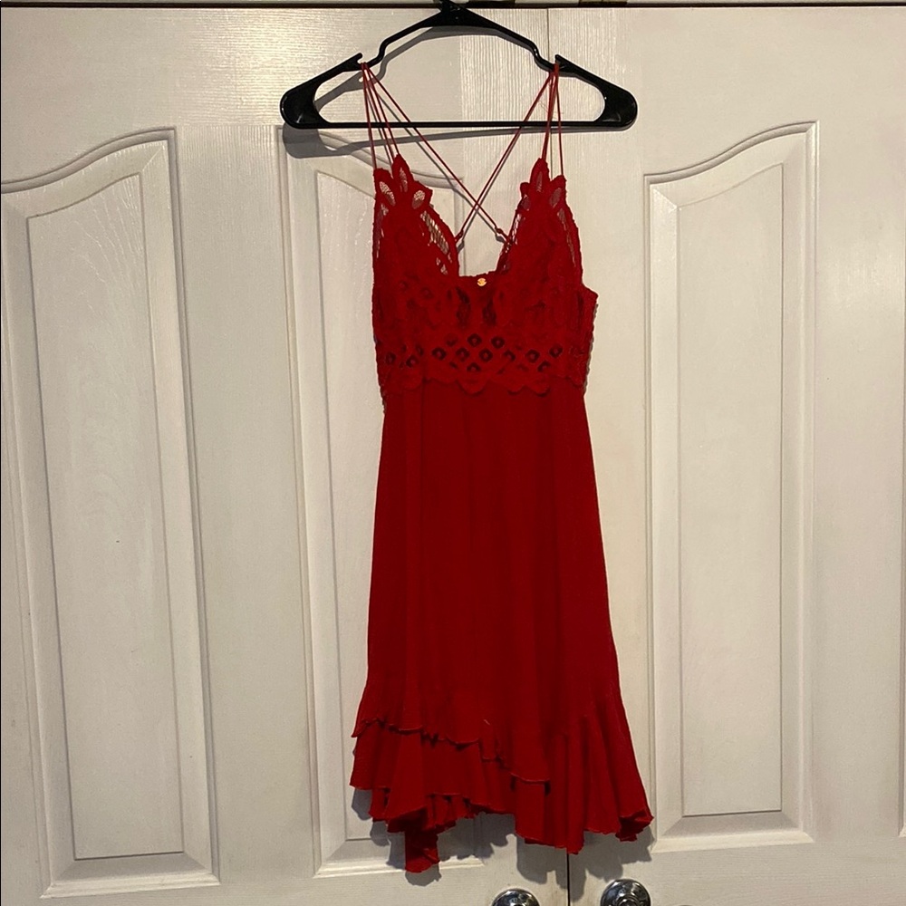 Elegant Red Lace Dress